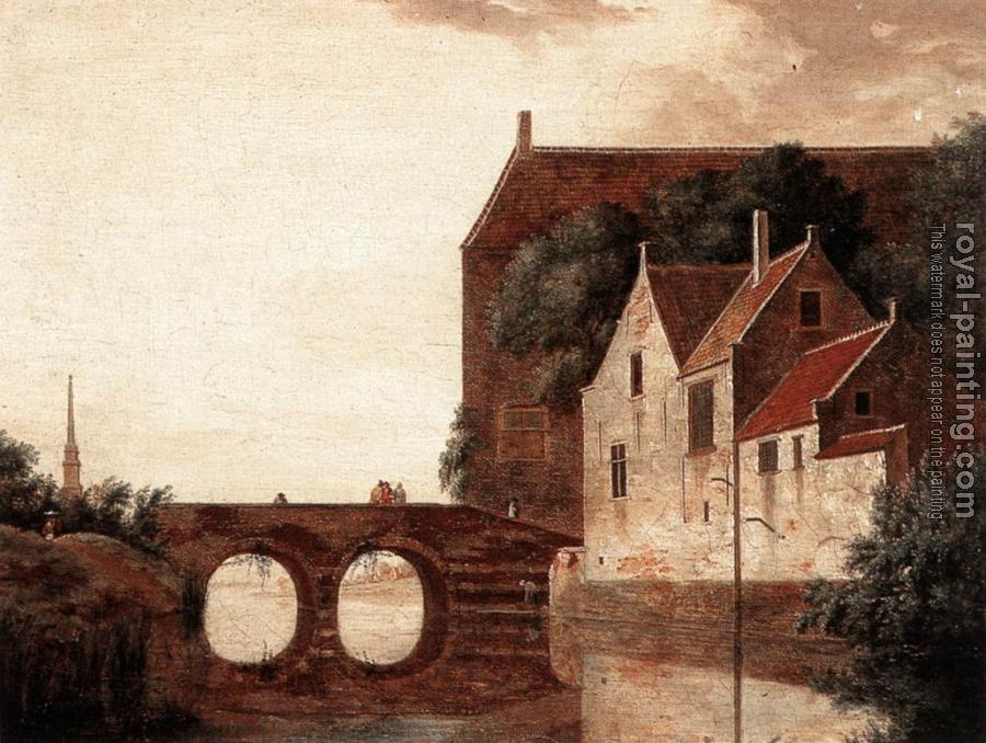 Jan Van Der Heyden : View of a Bridge